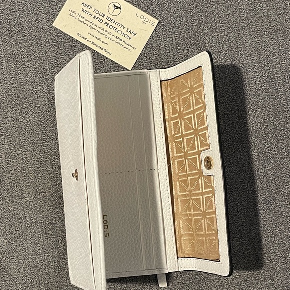 LODIS Kate Classic Mini Wallet White Genuine Leather Never Used - Picture 7 of 7